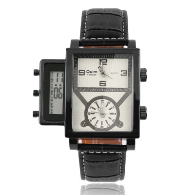 

Cool Oversized Men Two Analogue Clocks with Digital Display Wrist Watch 3580