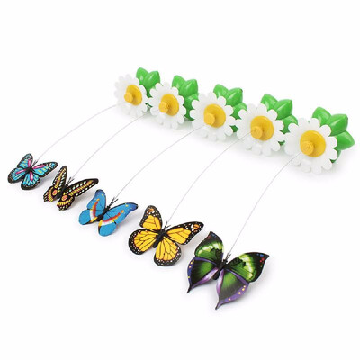 

Electric Puppy Kitten Toys Funny Bird Colorful Flying Butterfly Around Flowers Toys Intelligence Training Scratch Pet Toy for Dog