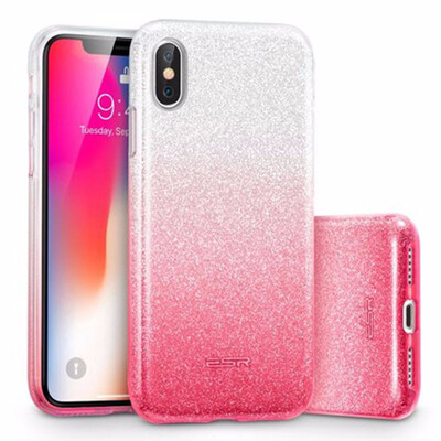 

iPhone X CaseGlitter Sparkle Three Layer Shockproof Soft TPU Outer Cover Support Wireless Charging Hard PC Inner Cover