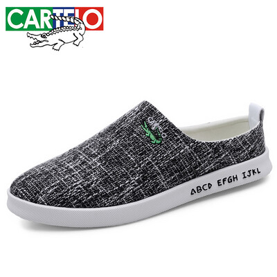 

Cartier crocodile CARTELO breathable linen baotou lazy soft bottom non-slip casual sandals&slippers male KDL1301 hemp gray 43