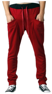 

Mooncolour Men's Fake Zip Pockets Jogging Harem Pants