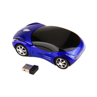 

1000DPI Wireless Blue Car Optical Mouse +USB receiver for Laptop Computer