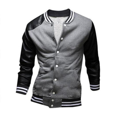 

Zogaa New Men's Jacket Leather Sleeve Patchwork