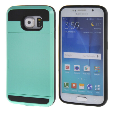 

MOONCASE ЧЕХОЛ ДЛЯ Samsung Galaxy S6 Soft Silicone Gel TPU Skin With Card Holder Protective Azure