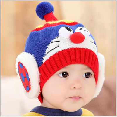 

Buebos Ninos Autumn Winter New Baby Hat Super Cute Little Cat Robot Knit Children Kids Baby Boys Girls Beanie Hat
