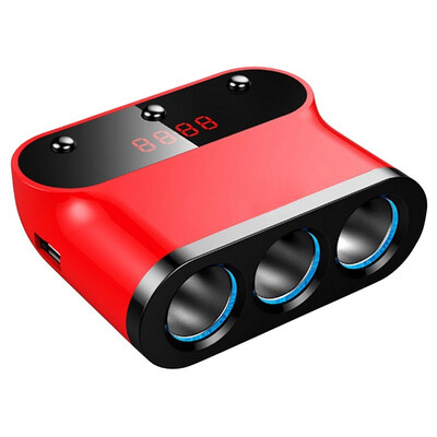 

SAST 3 in 1 Car Cigarette Lighter 12V Socket Splitter& Dual USB 5V 31A Charger For iPhone Xiaomi Huawei Meizu For Honda Toyota