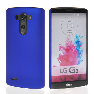 

MOONCASE Hard Rubberized Rubber Coating Devise Back Case Cover for LG G3 Dark blue