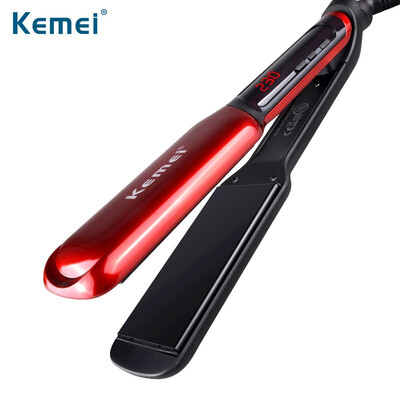 

Kemei LCD Display Flat Iron Digitale Temperaturregelung Glätteisen Keramik Haarglätter 120-230 Grad Ajustable