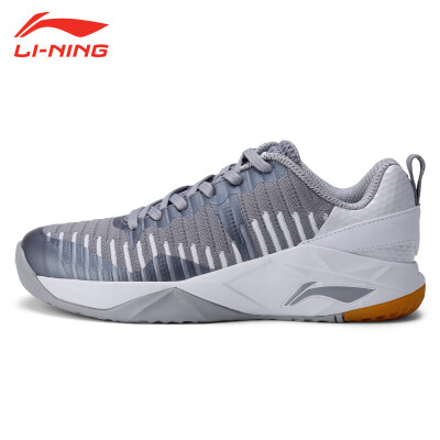 

Li Ning LI-NING non-slip shock absorption badminton shoes mens shoes knitted breathable sports shoes tennis shoes AYTM075-5 Ling Xue gray 418