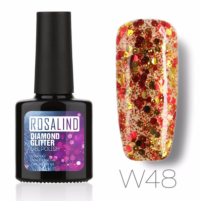 

ROSALIND Gel 1S PBlack Bottle 10ML Diamond Glitter W01-29 Gel Nail Polish Semi Permanent Nail Art UV&LED Soak-Off gel lacquer