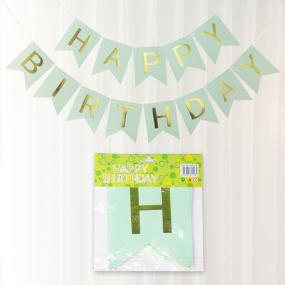 

Fanlus Happy Birthday Banner Party Decorations Versatile Beautiful Swallowtail Bunting Flag Garland Chic White&Gold