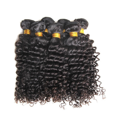 

SIVOLLA Free Shipping Natural Curly Human Hair Bundles Brazilian Deep Curls Black HairStyle Natural Color Hair Extensions
