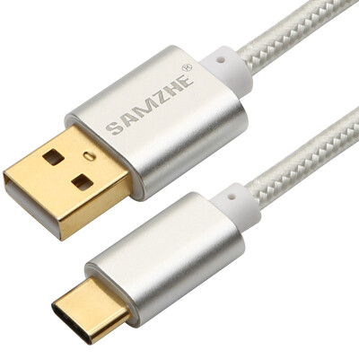 

(SAMZHE) TP-03B Тип-c / USB3.1 поворот USB2.0 кабель Apple MacBook / музыка / просо 4C мобильный телефон зарядка данных линия 1 метр серебристый белый