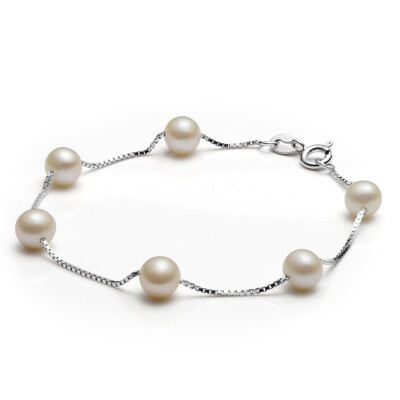 

Jingrun Pearl meets 6-7mm freshwater pearl bracelet Aberdeen 18cm white