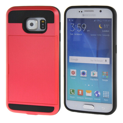 

MOONCASE ЧЕХОЛ ДЛЯ Samsung Galaxy S6 Soft Silicone Gel TPU Skin With Card Holder Protective Red 01