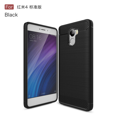 

For Xiaomi Redmi 4 Carbon Fiber Phone Cases Soft TPU Anti-Knock Cover For Xiaomi Redmi 4 case