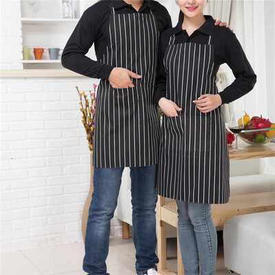 

Cntomlv Stripped Chef Aprons with 2 Pockets Sleeveless Adult Men Women Apron Kitchen Cooking Tools Plaid Polyester Bibs