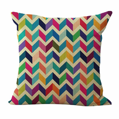 

18 18 inches 45 45cm Polyester Geometric Pattern Cushion Cover Decorative Sofa Car Waist Square Pillow Case Pillowcase Home