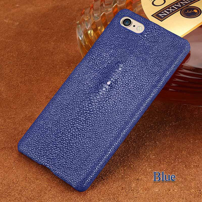 

Genuine Leather Phone Case For iPhone 6 6S Case Natural Pearl Fish Skin Back Cover For X 7 8 Plus Case