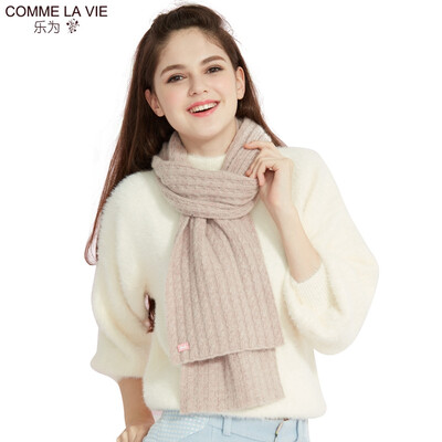 

Le for comme lavie wool scarf ladies fall winter wool knit scarf womens winter warm Korean version of the solid color BARBIE Barbie B16FC350 pink code