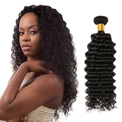 

Brazilian Deep Wave 4 Bunldes Lot Unprocessed Human Hair Extensions 8-28inch Nature Color No Tangle No Shedding