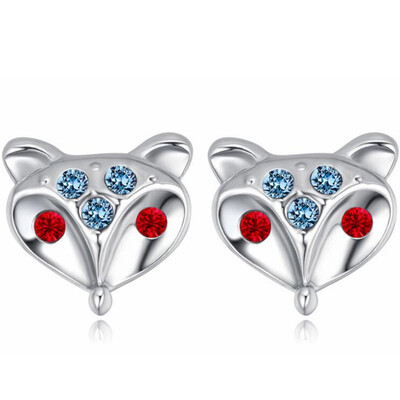 

High Quality Austrian Crystal Jewelry Fox Earrings For Women Vintage Fashion Accessories Valentines Day Gift Stylish 28414