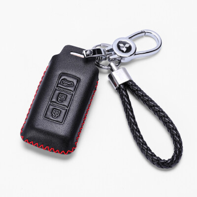 

KING ETING Mitsubishi Key Bag Leather Key Set Outlander New Power Hyun Pajero Ling Yue Luo Jin Chang Wing God Special Car Keychain Warm Red