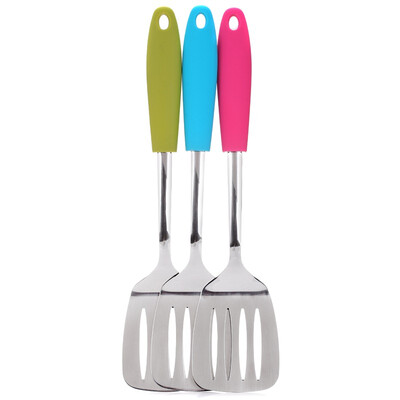 

Немецкий Fackelmann Fackelmann нержавеющей сталь шпателя совок дренажный жареная лопата ручка цвет (цвет случайный) 5035581