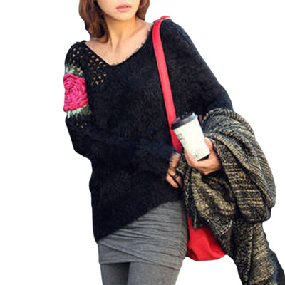 

CT&HF Fashion Women Hollow Out Hook Flower Pullover Sweater