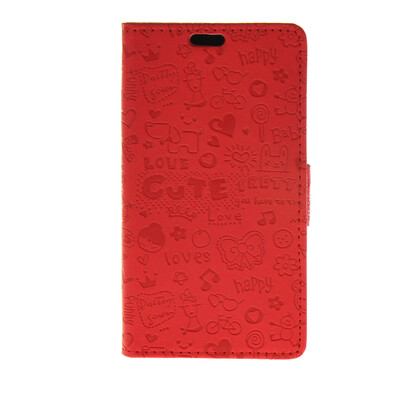 

MOONCASE Cute Little Witch Leather Side Flip Wallet Card Holder Stand Pouch ЧЕХОЛ ДЛЯ LG Magna Red