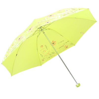 

Jingdong Supermarket] Paradise umbrella high-density polyester polyester spinning three fold steel bar steel umbrella sunny umbrella 339S rose