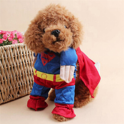 

NicerDicer Sanlise New Pet Cat Dog Puppy Cotton Clothes Costumes Superman Suit size XS/S/M/L/XL (S)