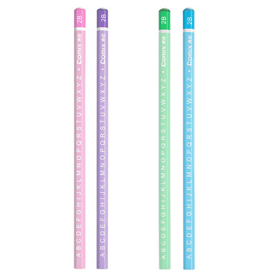 

Qixin COMIX primary school students 2B ruler letter writing pencil hex bar with scale&26 English letters 50 box MP2030