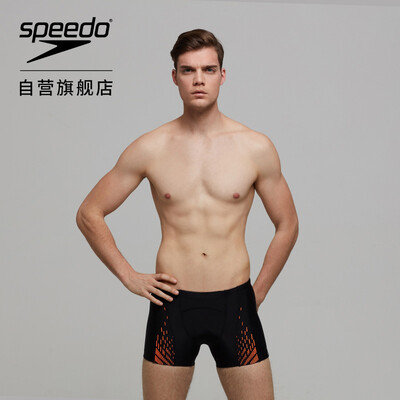 

Speedo Fit speed ratio swimming fitness series soft&light fit fit comfortable anti-chlorine quick-drying mens boxer shorts 811443C138 black orange 34