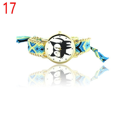 

Fashion Women Watches Montre Femme Reloj Mujer Figure Digit Pattern National Weave Gold Bracelet watch Quartz Clock Relogio