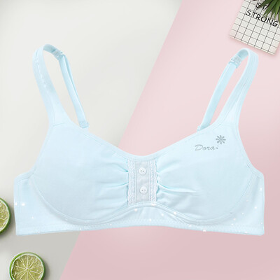 

Girl bra student underwear development period cotton buckle paragraph no steel ring junior high school student bra DRBR135-pink 80B