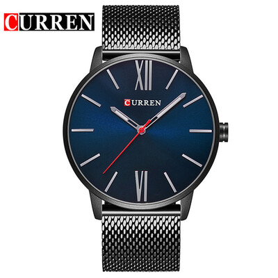 

CURREN Brand 2017 tops Simple Minimalism Luxury Quartz Wristwatches for men mens black gold stainless steel watch 8238