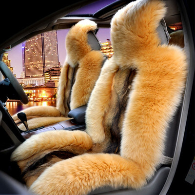 

Universal Pure Natural Wolf Skin Seat Cover 100 Wolf Skin Winter Car Cushion5 Seats Whole Vehicle Cover WSCS02