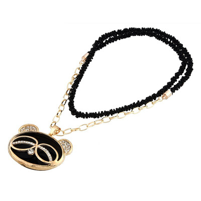 

Alloy Pendant Cut Spectacled Bear Sweater Necklace Faux Pearl Womens Lovely New