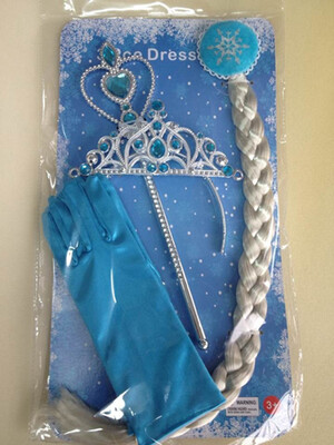 

Frozen Girls Wand Set 4 Piece Tiara Wig Elsa New Party Cosplay
