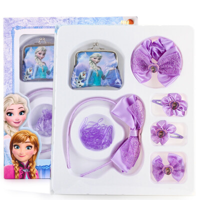 

Disney Disney Children&39s Hairpin Girl Necklace Set Princess Card Hairpin Little Girl Hairband Head Jewelry 1F006 Ice Snow Purple