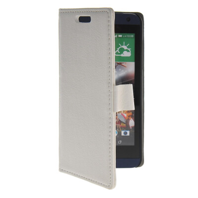 

MOONCASE Slim Leather Flip Wallet Card Pouch with Kickstand Shell Back Case Cover for HTC Desire 610 White