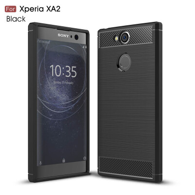 

Goowiiz Phone Case For Sony Xperia L2XA2XA2 Ultra Fashion Slim Carbon Fiber TPU Soft Silicone Prevent falling