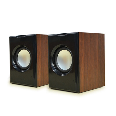 

M-85 Wood USB Mini Paired Box Творческий мини-сабвуфер Проводной стерео Малый компьютер / Компьютер / Телефон с двумя динамиками с USB 2.0 3,5 мм