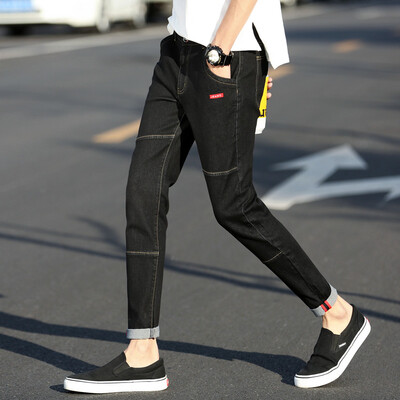 

Damaizhang Brand Designer Straight Jeans Engliand Style Mens joint Cargo Pants Fashion Male Trousers Mens Clothing