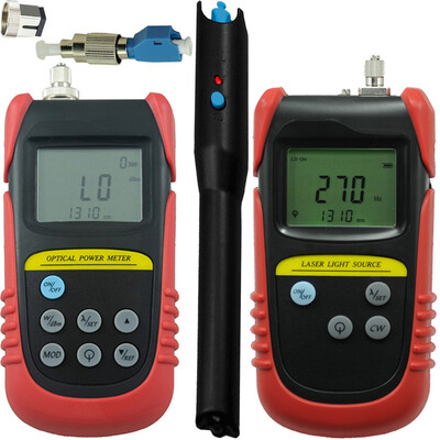 

-70dB to 6dB Optical Power Meter 1310nm1550nm Optical laser light source 20mw fiber visual fault locator FC to LC adapter