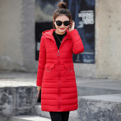 

2018 New Arrival Winter Cotton Long Fashion Jacket Female Slim Down Cotton Coat