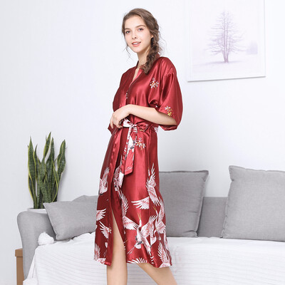 

Imitation silk nightgown womens long nightgown household clothing