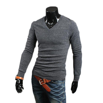 

Zogaa New Mens Knitwear Slim Long Sleeve V Collar