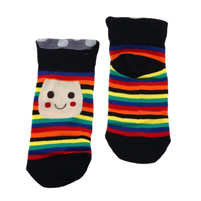 

WOMENS ANKLE SOCKS CUTE Style CARTOON CHARACTER Rainbow Striped MUSHROOM Pattern